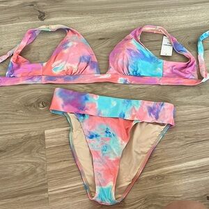 2 piece multi color swimsuit